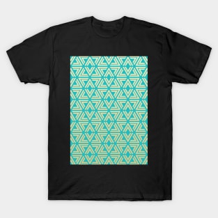 Blue and Gold Geo Pattern T-Shirt